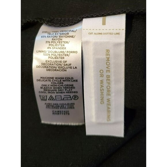 Ann Taylor Black Dress With Embroidered Sleeves M Petite Casual Relaxed NWT - Picture 7 of 7